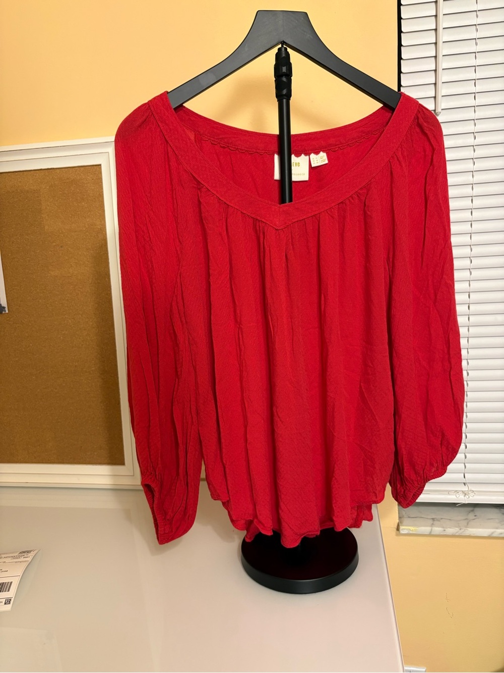 Maeve Red Peasant Tunic Blouse